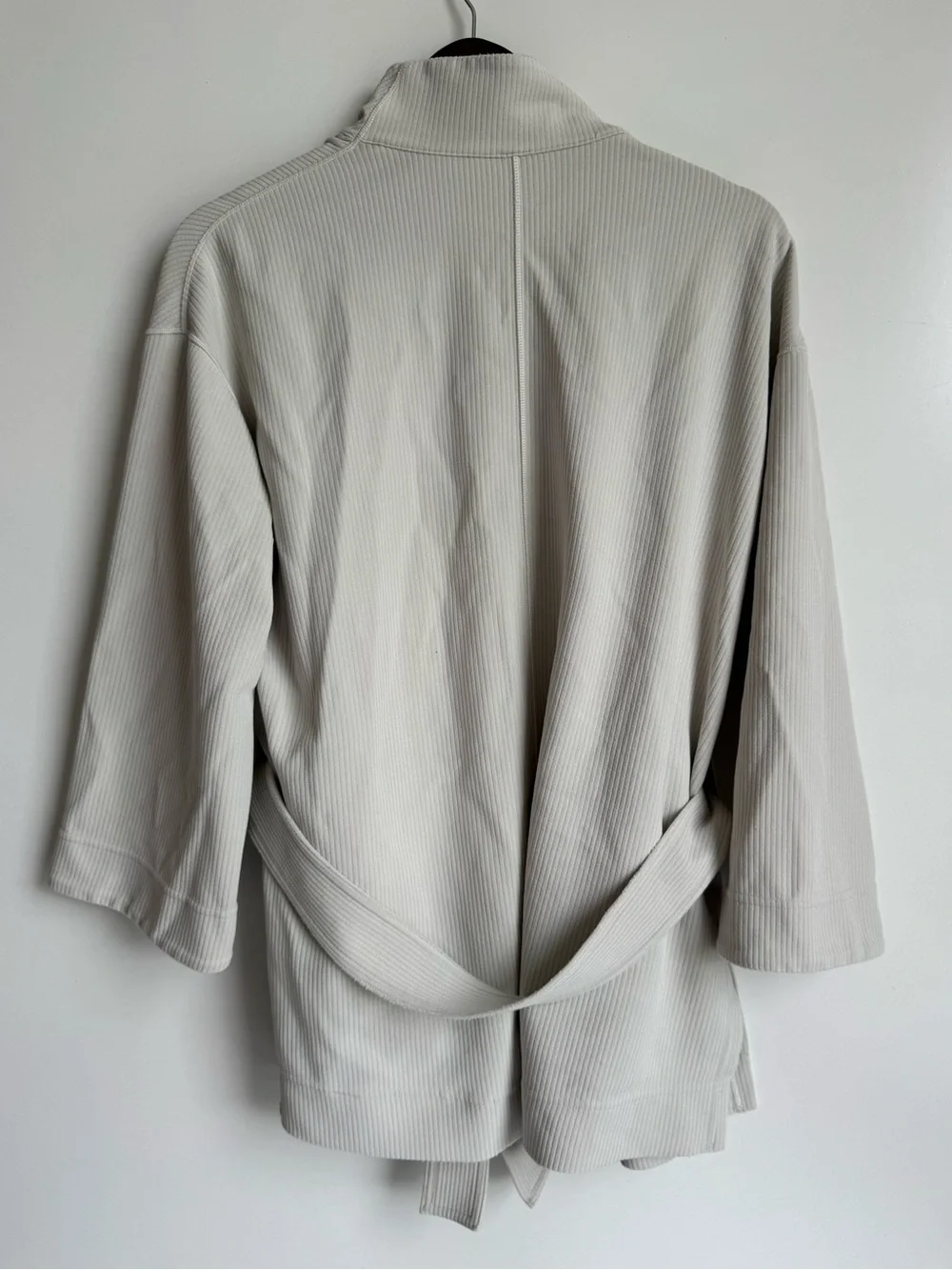 Lululemon‎ Ribbed Softstreme Belted Wrap Cream Bone Women 6 Pockets W3GS7S cozy